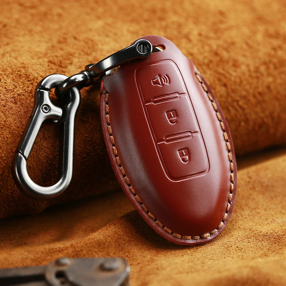 Кожаный чехол для ключей KEYYOU для автомобиля, умный пульт дистанционного ключа для Nissan Qashqai Pathfinder Versa Tidda Murano Rogue X-Trail Auto key