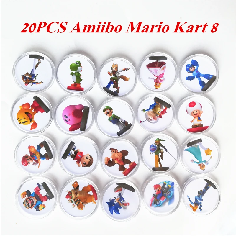 24 шт. Zelda break Of The Wild карта NFC для Amiibo Young Link Wolf Link's Awakening Ntag215 монетница Tagmo Diablo Splatoon 2 - Цвет: Mario Kart 8-20Pcs