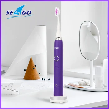 

Seago Inductive Charging Electric sonic toothbrush with Twin-engines magnetic 5 modes with 3pcs Replacement Brush Head