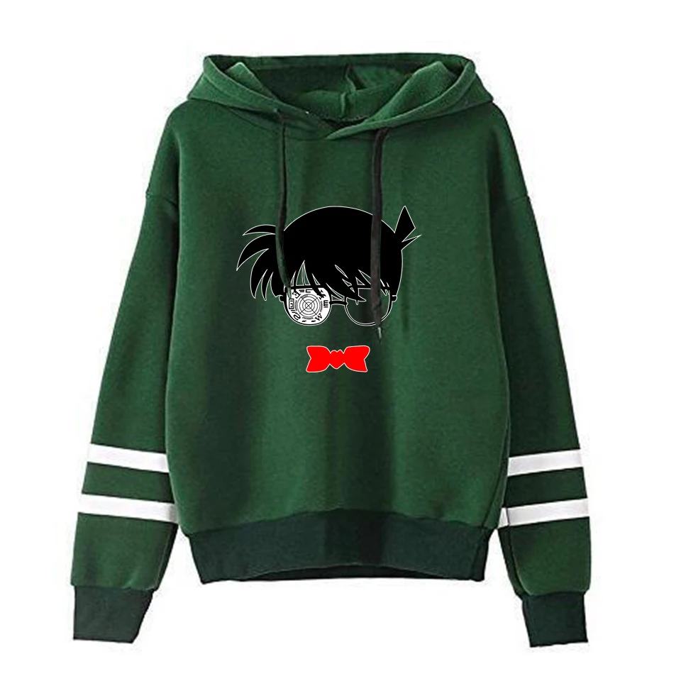 Detective Conan Fashion Print Case Closed Hoodies Outwear Sweatshirt Casual Unisex Soft Streetwear Trendy Hot sale Clothes - Цвет: Green