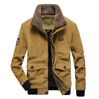 

Corduroy Young And Middle-aged Men Cotton-padded Jacket Leisure Loose Big Code Male Coat Plus Velvet Thicken Jacket