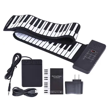 

Portable 88-key Folding Silicone Hand-rolled Keyboard with Thickened Hand-rolled Piano with Chord Version