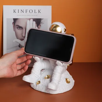

Nordic Astronaut Mobile Phone Holder IPad Stand Exquisite Cosmonaut Miniature Figurines Desk Decor Home Decoration Kids Gifts
