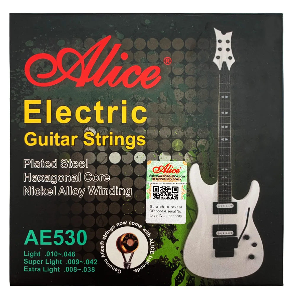 Струны для электрогитары Alice AE530 1 6 комплект с шестигранным сердечником из