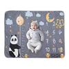 1 Set Baby Monthly Record Growth Milestone Blanket Newborn Photography Props Accessories Creative Cartoon Bear Printing 1