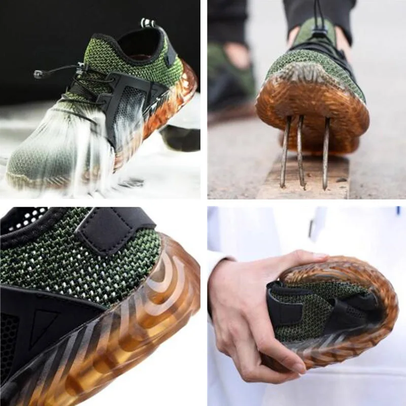 ZK30 Indestructible Shoes Men and Women Cap Steel Toe Air Work Safety Shoes Puncture-Proof Work Sneakers Breathable Shoes