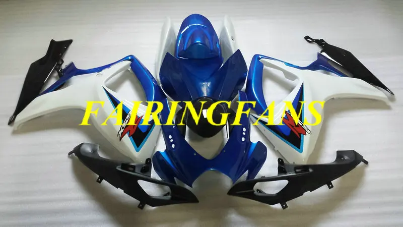 Комплект обтекателей для мотоцикла GSXR600 750 K6 06 07 GSXR 600 GSXR750 2006 2007 Белый Синий Обтекатели кузова+ подарки SC90