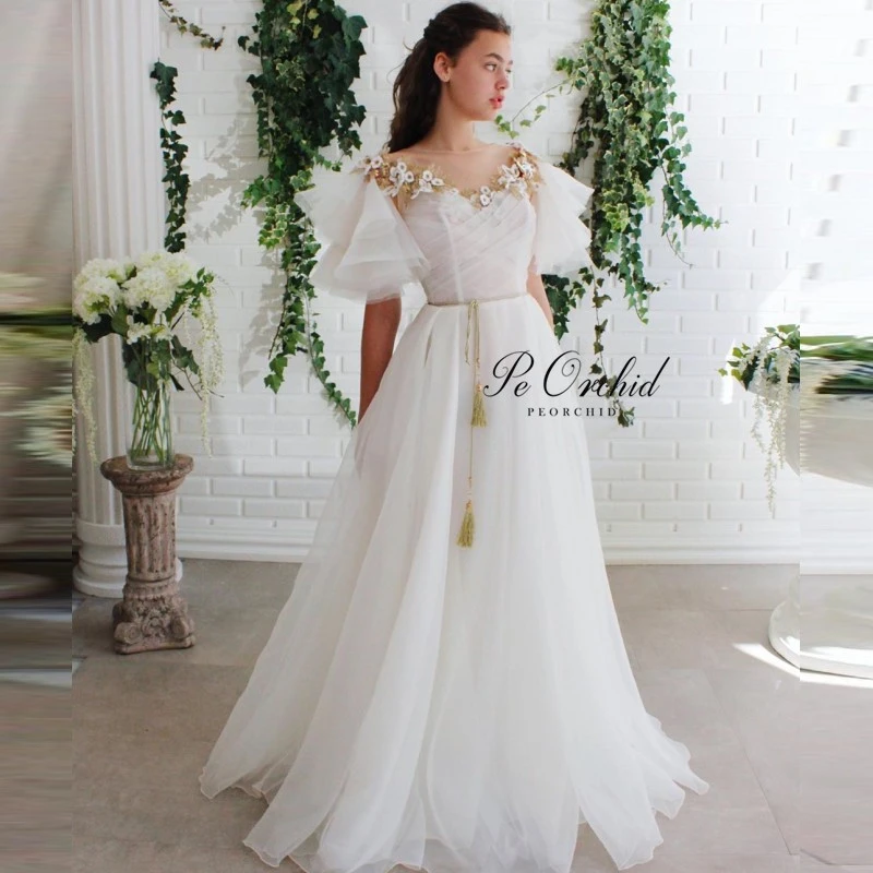 floral white prom dress