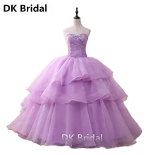 Свежие сиреневые пышные изысканные пышные платья бальное платье Элегантное Тюлевое многослойное платье с бисером и кристаллами 16