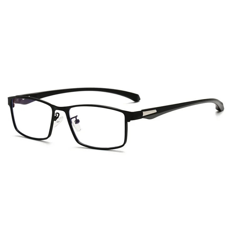black full frame Квадратные очки для близорукости, полностью Металлическая оправа, анти-синий светильник, очки 0-0,5-0,75-1,0-2,0-2,5-3,0-6,0 - Цвет оправы: black full frame