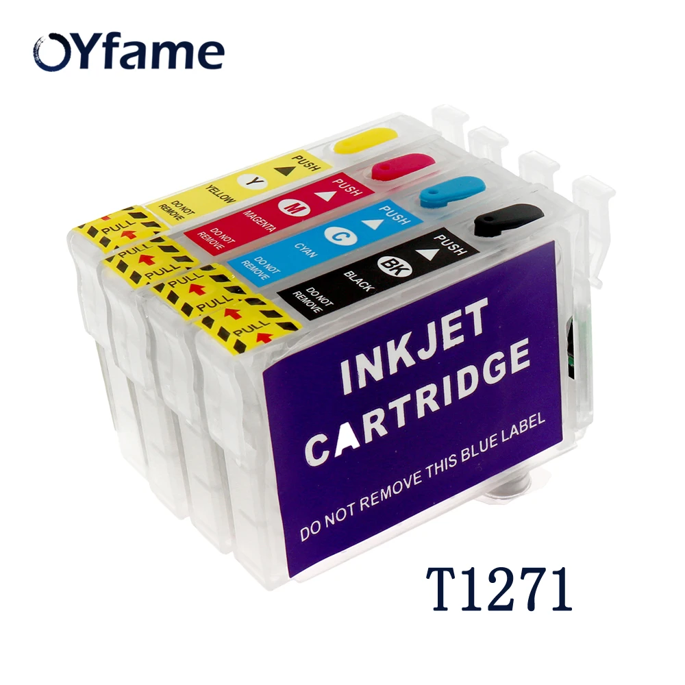 OYfame для Epson T1271 127 XL перезаправляемый чернильный картридж с чипом АРК 545 645 840 845 WF 3520
