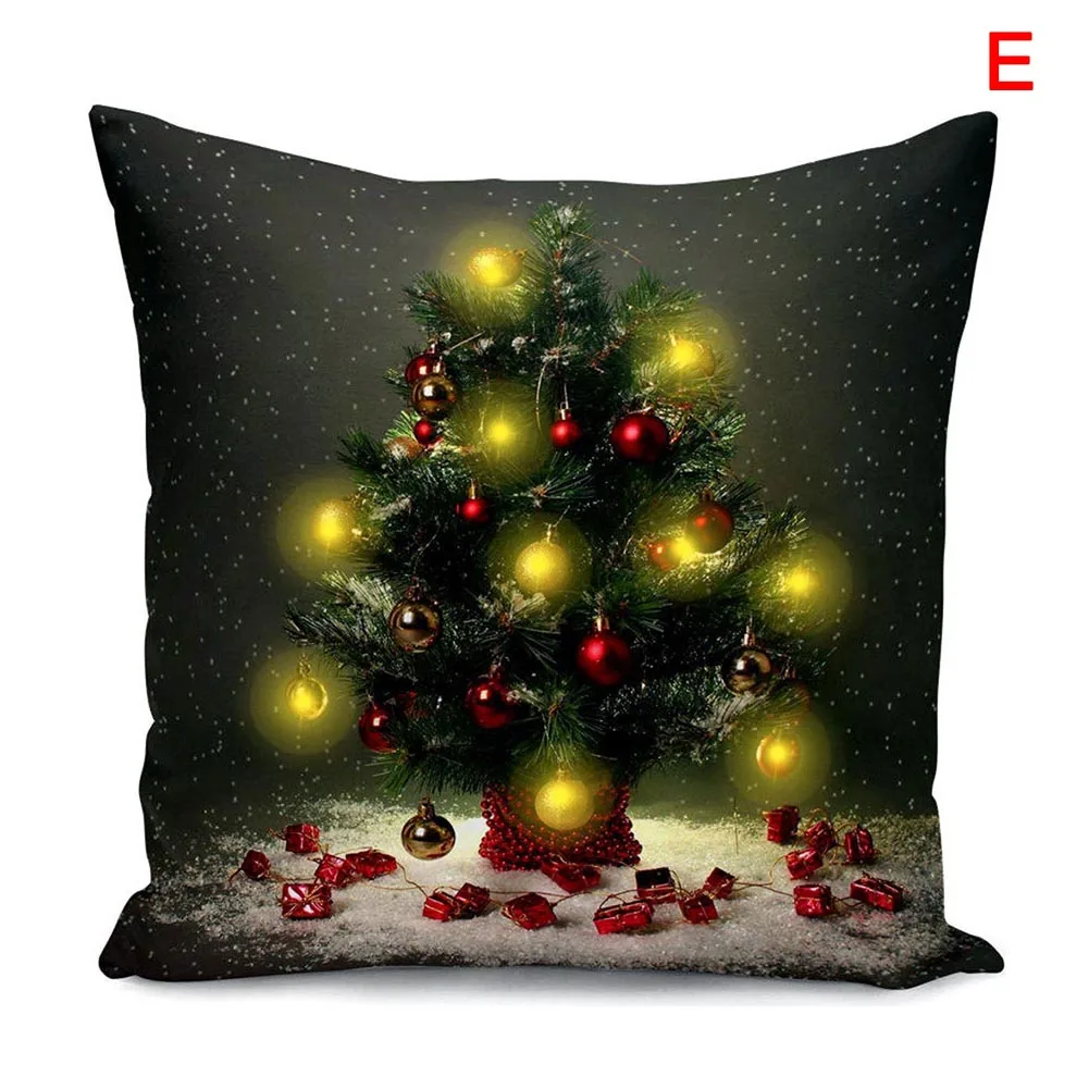 Чехол на подушку светодиодный светильник 45x45 см мягкое Рождественское украшение для офиса автомобиля кафе XSD88 - Цвет: E