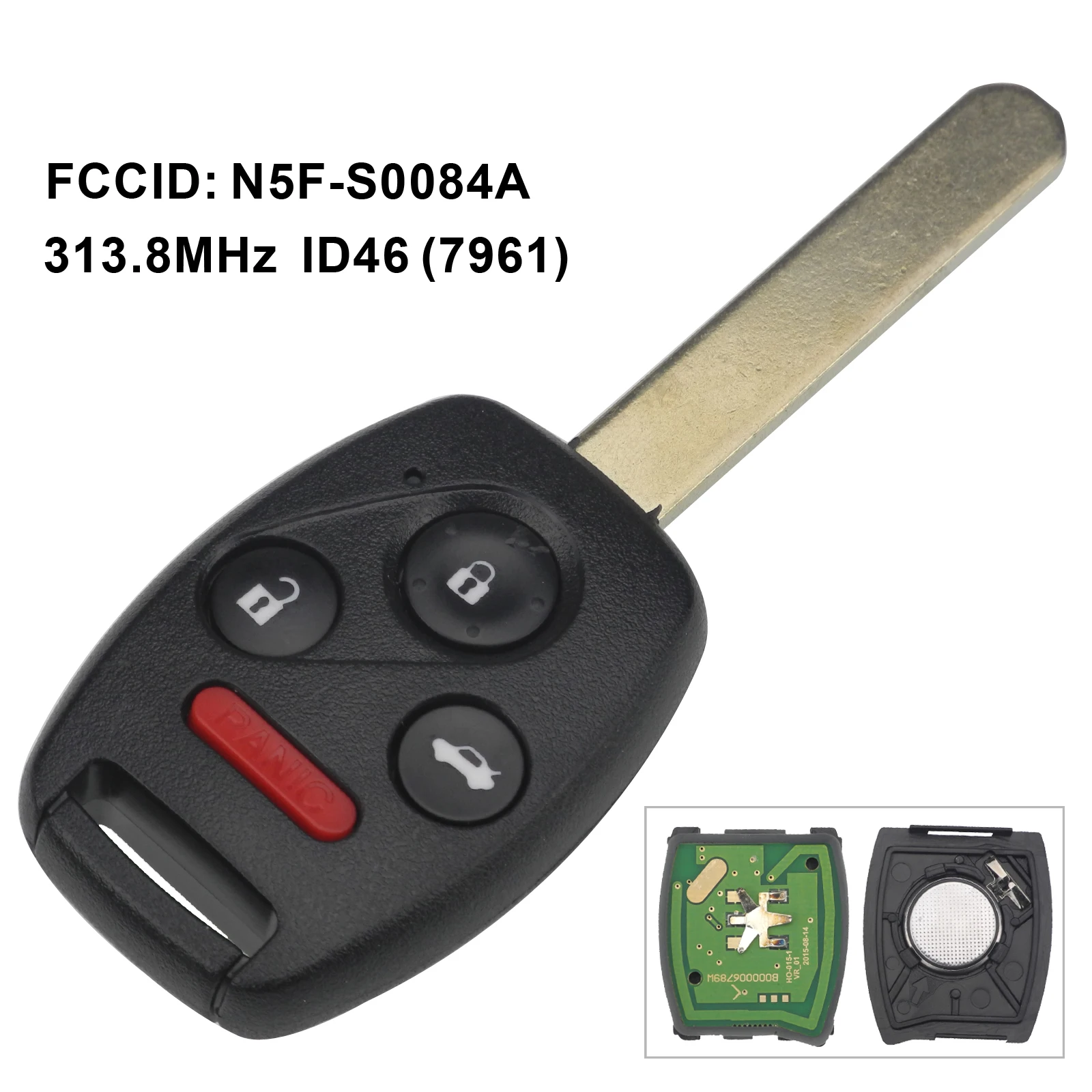 Jingyuqin 313,8 МГц ID46(7961) дистанционный ключ для автомобиля для Honda Civic EX Si 2006 2007 2008 2009 2010 2011 для Honda N5F-S0084A
