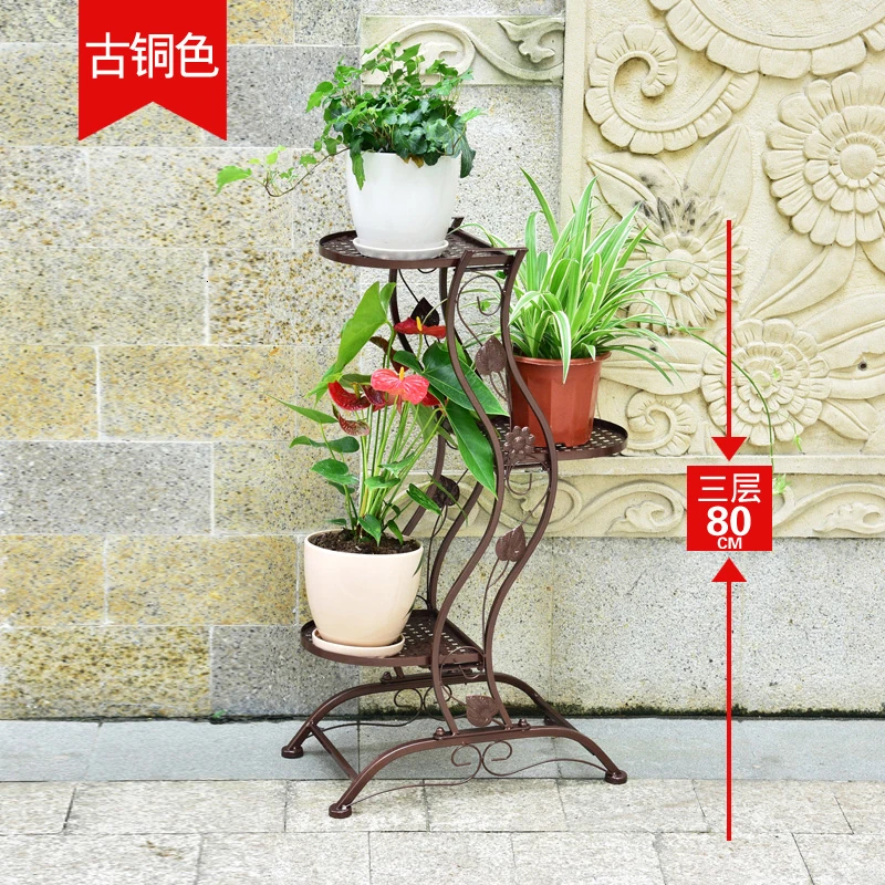 80cMbronze Ground Balcony Chlorophytum Multi-storey Flowerpot Frame Simplicity Indoor A Living Room Bonsai Frame - Цвет: 80cMbronze