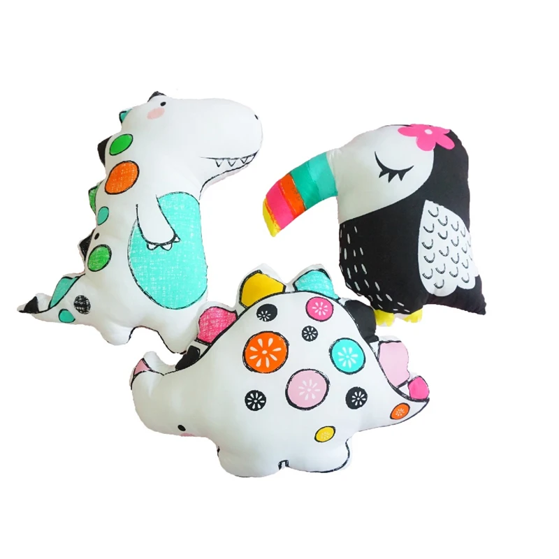 

funny colorful pelican and dinosuar shaped throw pillow soft animal cotton cushion for children room decoration baby shower gift