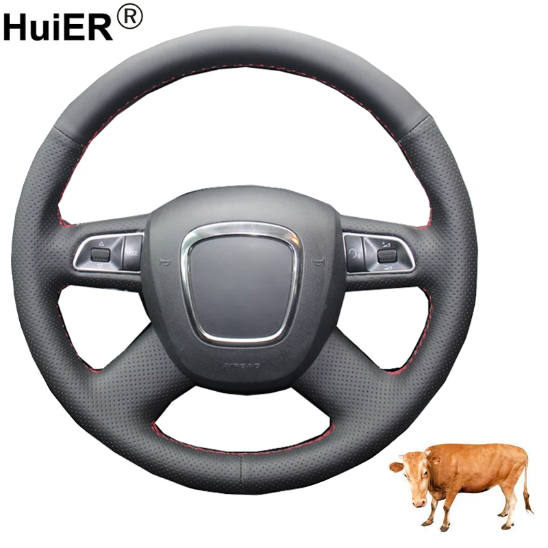 Ручное шитье искусственная коровья кожа для Audi A3 2006-2013 A4 (B8) A6 (C6) A8 L Q5 Q7 2007-2011 S8 2008-2009