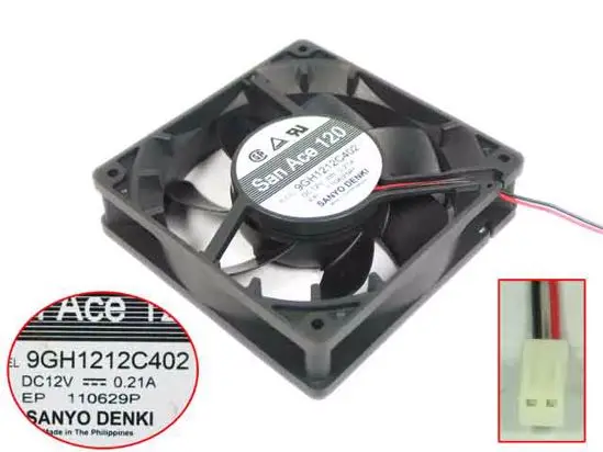 

Sanyo Denki 9GH1212C402 DC 12V 0.21A 120x120x25mm 2-Wire Server Cooling Fan