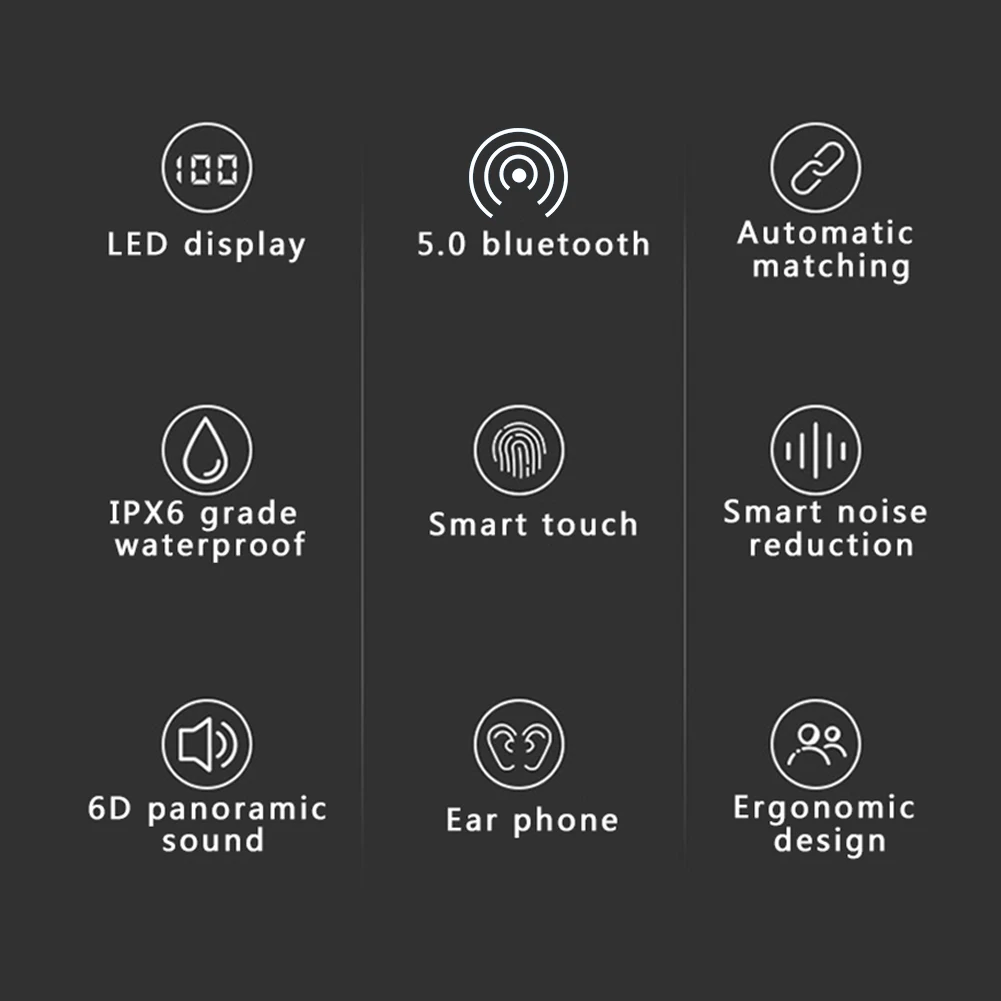 XG23 TWS отпечатков пальцев сенсорные Bluetooth наушники, HD стерео беспроводные наушники, шумоподавление игровая гарнитура ЖК-зарядное устройство