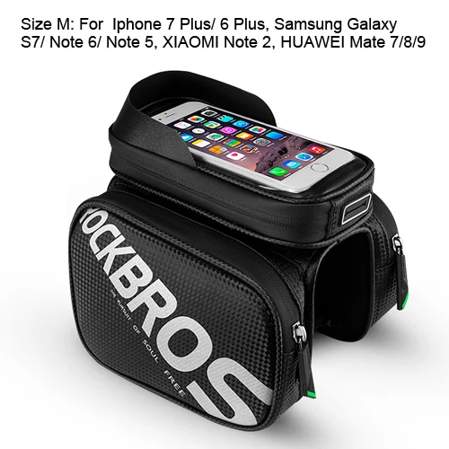 ROCKBROS велосипедная сумка, светоотражающая велосипедная Передняя сумка, водонепроницаемая велосипедная трубчатая сумка, большая емкость, MTB Каркасные сумки для iPhone для Xiaomi - Цвет: 6.8 Size Bike Bag