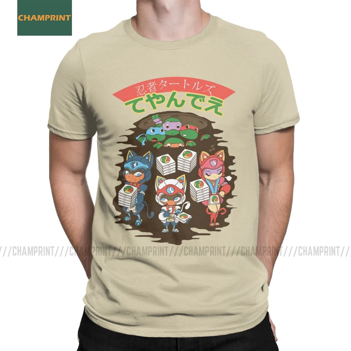 Special Delivery Samurai Pizza Cat T Shirts Men Cotton Tshirt Cartoon 90s Cat Retro Japan Anime