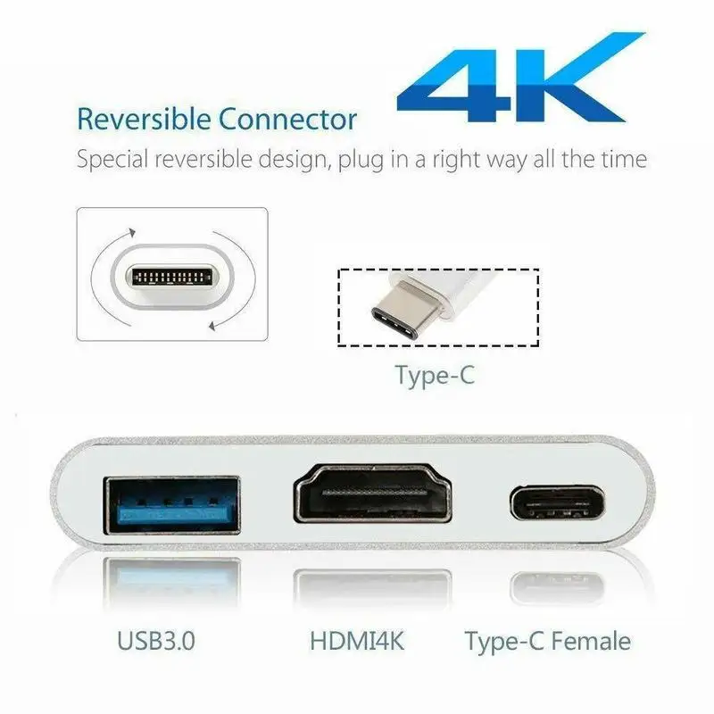 Фото Usb C к HDMI Type Hdmi Mac 3 1 адаптер конвертер / USB 0/Type алюминий для Samsung Note8 S9 S8 Plus Huawei Usb C к HDMI Type Hdmi Mac 3 1 адаптер конвертер / USB 0/Type алюминий для Samsung Note8 S9 S8 Plus Huawei