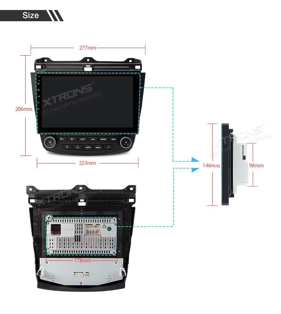 XTRONS 10,1 ''ips Android 9,0 DSP Автомобильный мультимедийный стерео радио плеер для HONDA Accord 2002-2007 VII 7 левый руль gps без DVD