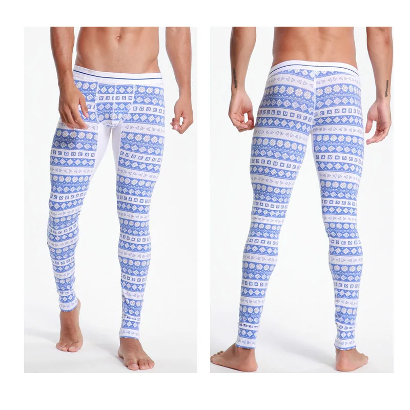 Мужское термобелье сексуальное нижнее белье из хлопка с длинным рукавом тонкие