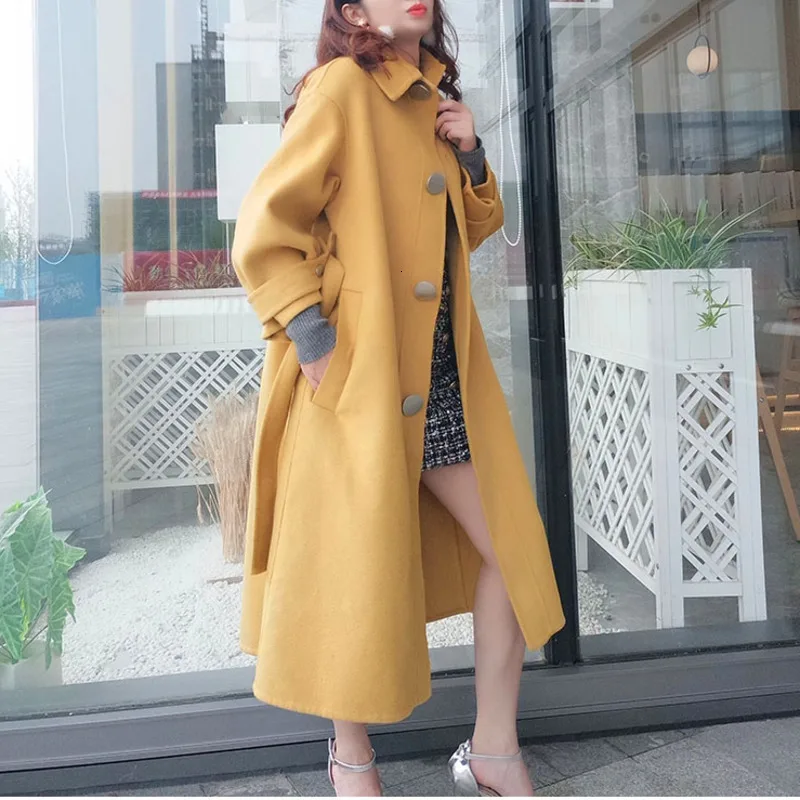 picture color2 XUXI, осенне-зимнее пальто высокого качества, двухстороннее кашемировое пальто, Женское пальто выше колена из чистой шерсти, женское Свободное пальто Chalaza FZ0094 - Цвет: picture color2