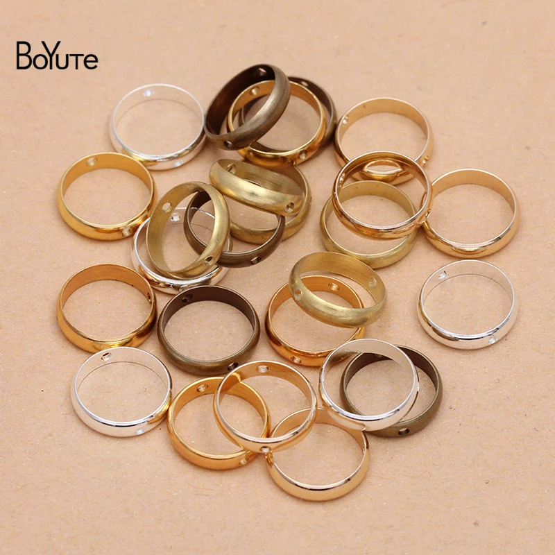 

BoYuTe (100 Pieces/Lot) 8-10-12MM Metal Brass Tube Ring Connector Diy Handmade Jewelry Accessories