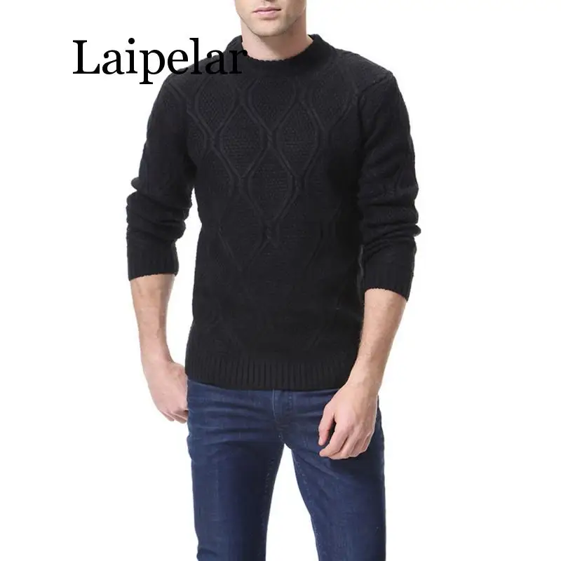 Laipelar мужской вязаный кашемировый шерстяной Повседневный пуловер с круглым вырезом и длинными рукавами, Теплый Зимний пуловер, свитер, Топ