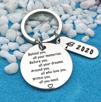 

Graduation Gift Favors Class Of 2020 School Keychain Keyring Memorial Graduation Gift Stainless Steel Party Favors Key Chain