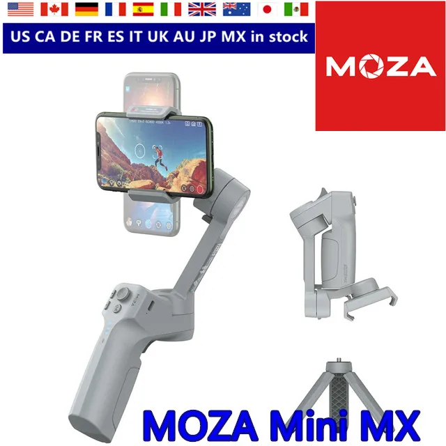 MOZA Mini Mi 3 axes Handheld Gimbal Stabilisateur pour smartphone iPhone X 8 7 6 Plus Samsung Galaxy S9/S9 S8 S7