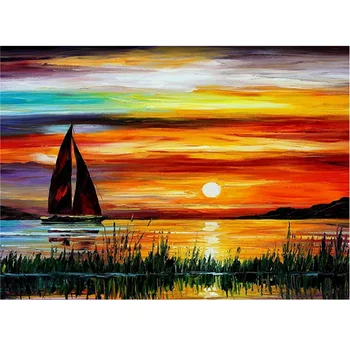 

1000Pcs Wooden Jigsaw Puzzle Toy Wooden Puzzles Toys For Children Kids Adults Gifts - Sunrise Sailboat Pattern