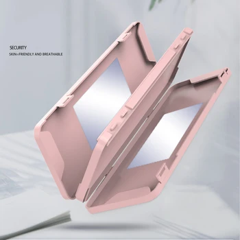 

Dustproof Moisture-proof Storage Box Mask Case Storage Box Band-aid Temporary Storage Folder With Mirror