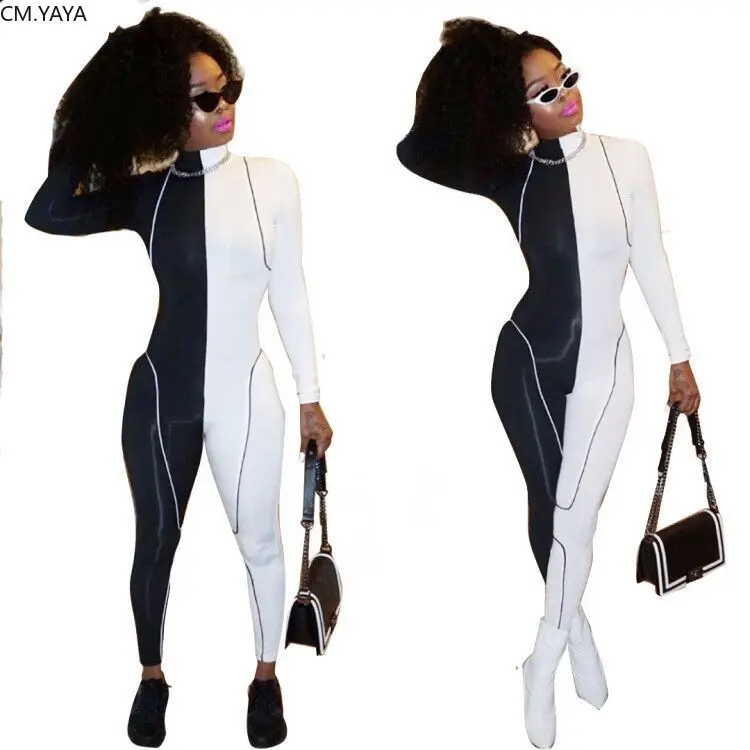 Женский спортивный комбинезон с длинным рукавом летний клубный бандажным верхом