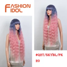 Aliexpress - Fashion Idol Lolita Pink Wig With Bangs Synthetic Wigs Anime Cosplay Wig 36 Inches Ombre Natural For White Women Heat Resistant