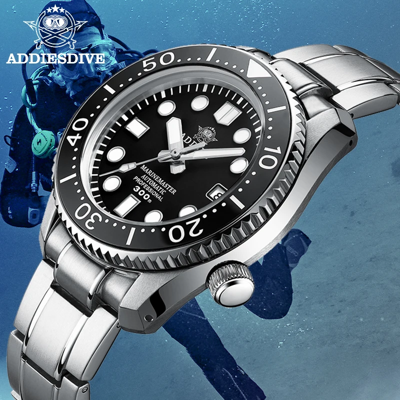 Addies Dive Automatic Watch NH35 Sapphire Crystal Stainless Steel Dive  Watch All In One Case Luminous 300M Men Mechanical Watch|Sports Watches| -  AliExpress