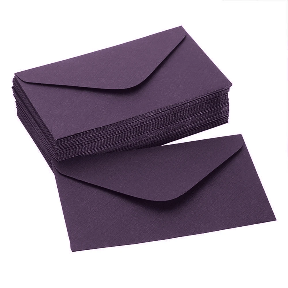  50Pcs Vintage Retro Small Colored Blank Mini Paper Envelopes Wedding Party Invitation Envelope Fest - 4000411376717