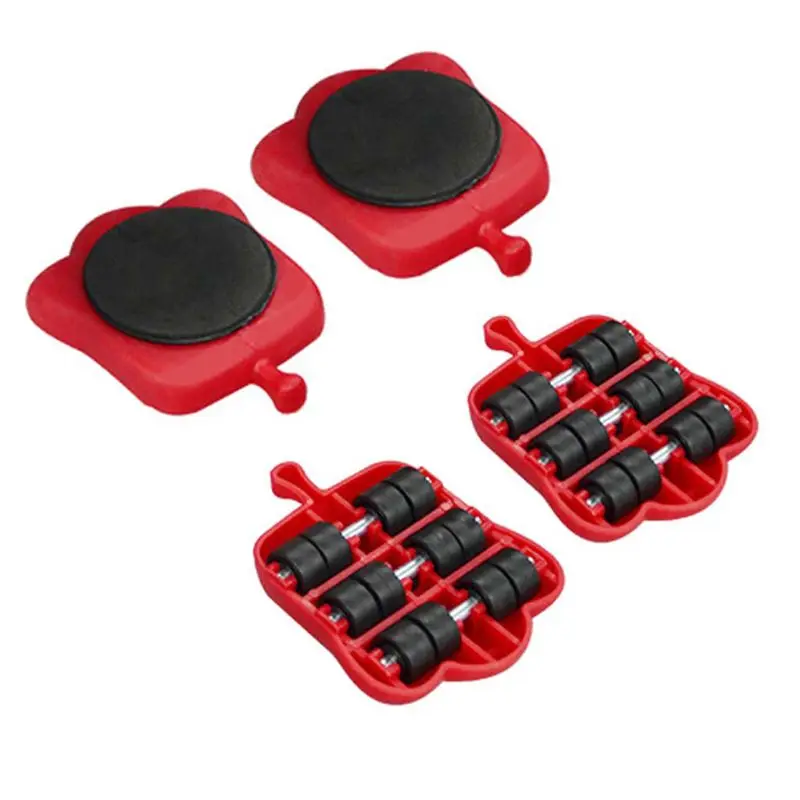 Furniture Mover Tool Transport Lifter Heavy Stuffs Moving Wheeled Roller Bar Set-4