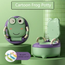 Lavável removível sapo dos desenhos animados do bebê potty treinamento toalete assento meninas meninos carro portátil acampamento crianças pote mictório 1 6y