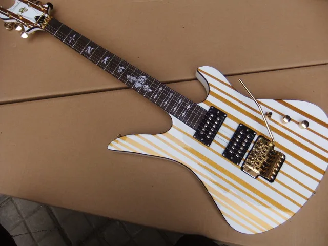 Оптовая продажа новая гитара Schecter Модель гитары в белом с золотой полосой