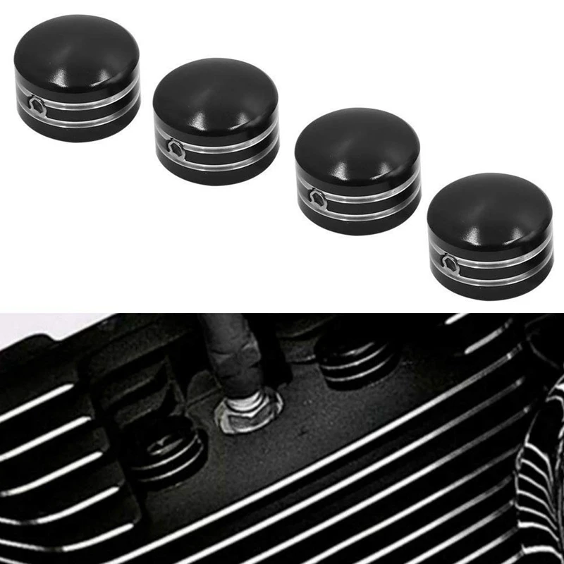Motorcycle Engine Piston Screw Cover Cap for Harley Softail Dyna Sportster 883 1200 72 X48 750(Pack 4