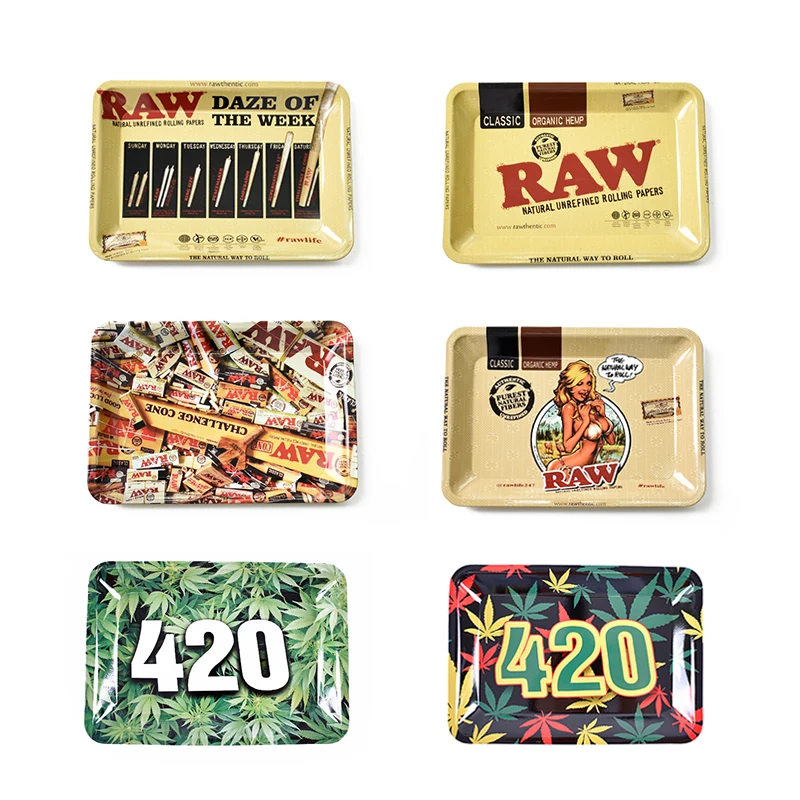 180*125MM Stainless Steel Metal Rolling Tray Weed Raw Herb Tobacco Joint Roller Smoke Table Paper Rolling Tray