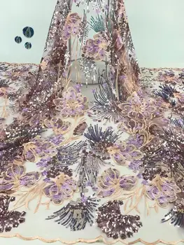 

Lace Fabric Royal Gold French Lace Fabric With Beaded Nigerian French Fabric High Quality African Tulle Lace Fabric