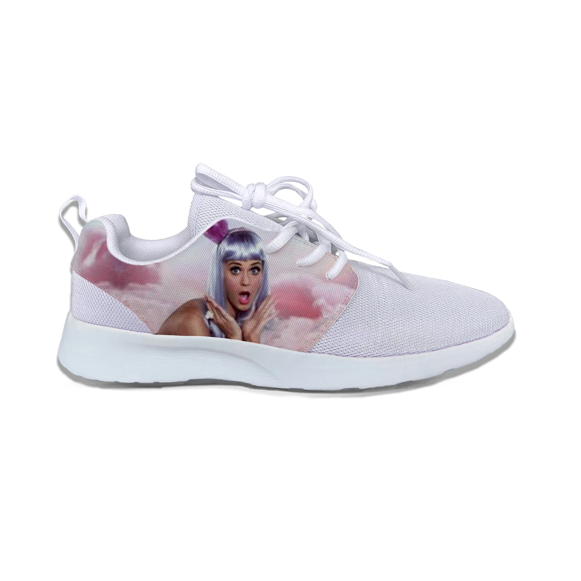 

2019 Hot Cool Fashion Pop Funny New Summer High Quality Sneakers Handiness Casual Shoes 3D Printed For Men Women Katy Perry