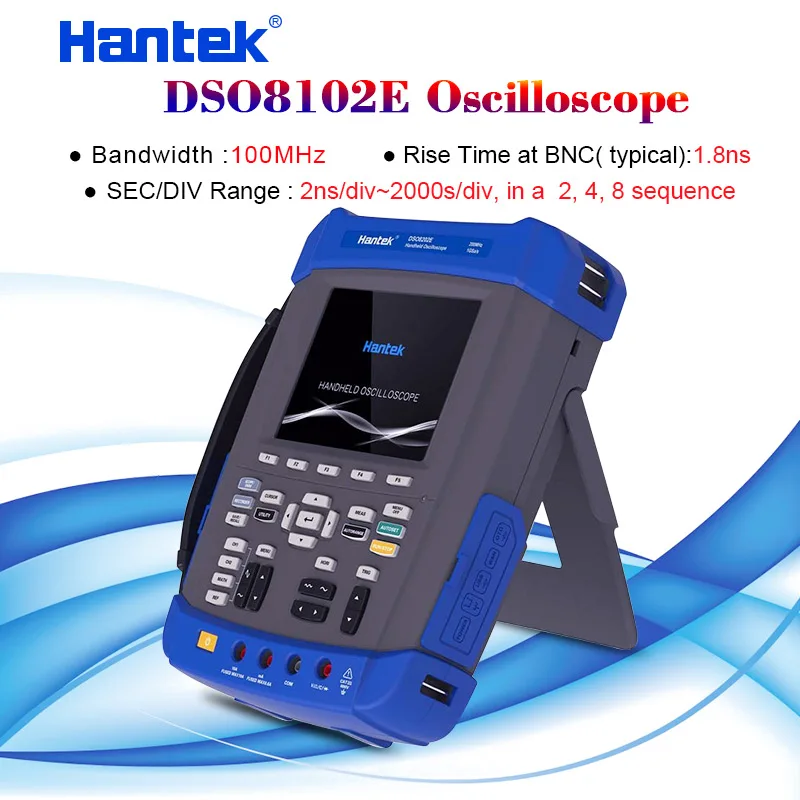 Hantek DSO8102E Handheld Oscilloscope 2 Channels 100MHz Six in one IP-51 rated for dust drip and shake Factory direct sales | Инструменты