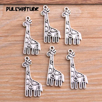 

10pcs 17*32mm Ancient Silver color color Color Metal Zinc Alloy Giraffe Charms Fit DIY Jewelry Animal Pendant Charms Makings