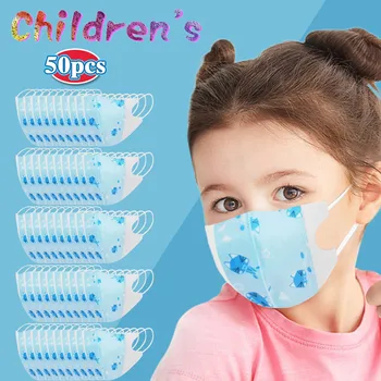 

50pcs Kids Children's Baby Mask Disposable Face Mask Cartoon 3Ply Ear Loop Masks Breathable Mask Washable Mouth Mask Face Mask