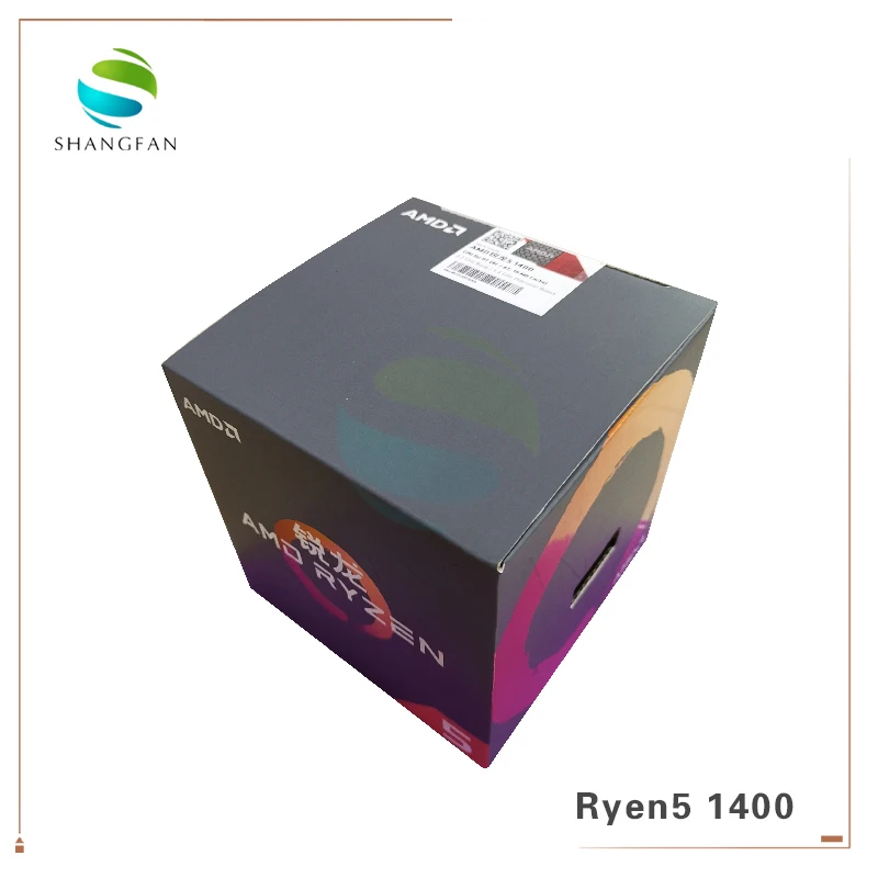 Процессор AMD Ryzen 5 1400 R5 1400 3,2 ГГц четырехъядерный процессор YD1400BBM4KAE разъем AM4 с охлаждающим вентилятором