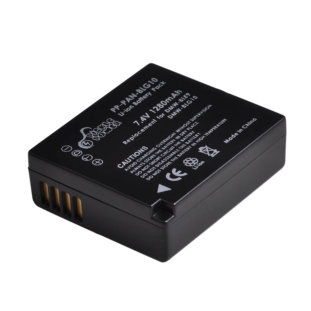 3 шт. 1280 мА/ч DMW BLG10 BLG10E BLE9 Батарея + Тип C LED Зарядное устройство для цифрового